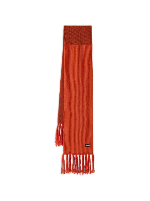 Moschino ribbed-knit fringed scarf
