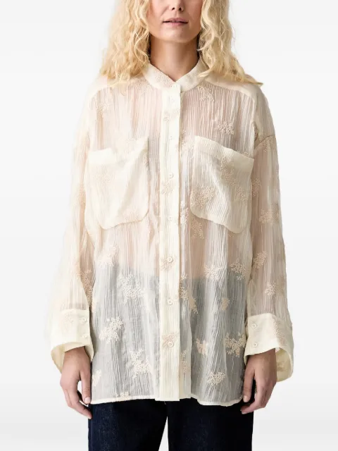MUNTHE embroidered sheer shirt