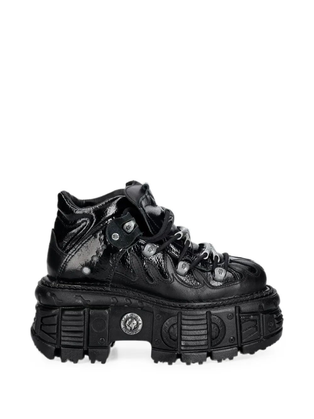 NEW ROCK Metallic-Sneakers mit dicker Sohle - Schwarz