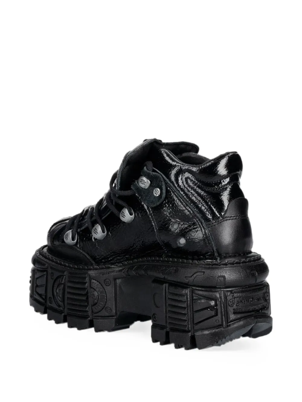 NEW ROCK Metallic sneakers met chunky zool Zwart