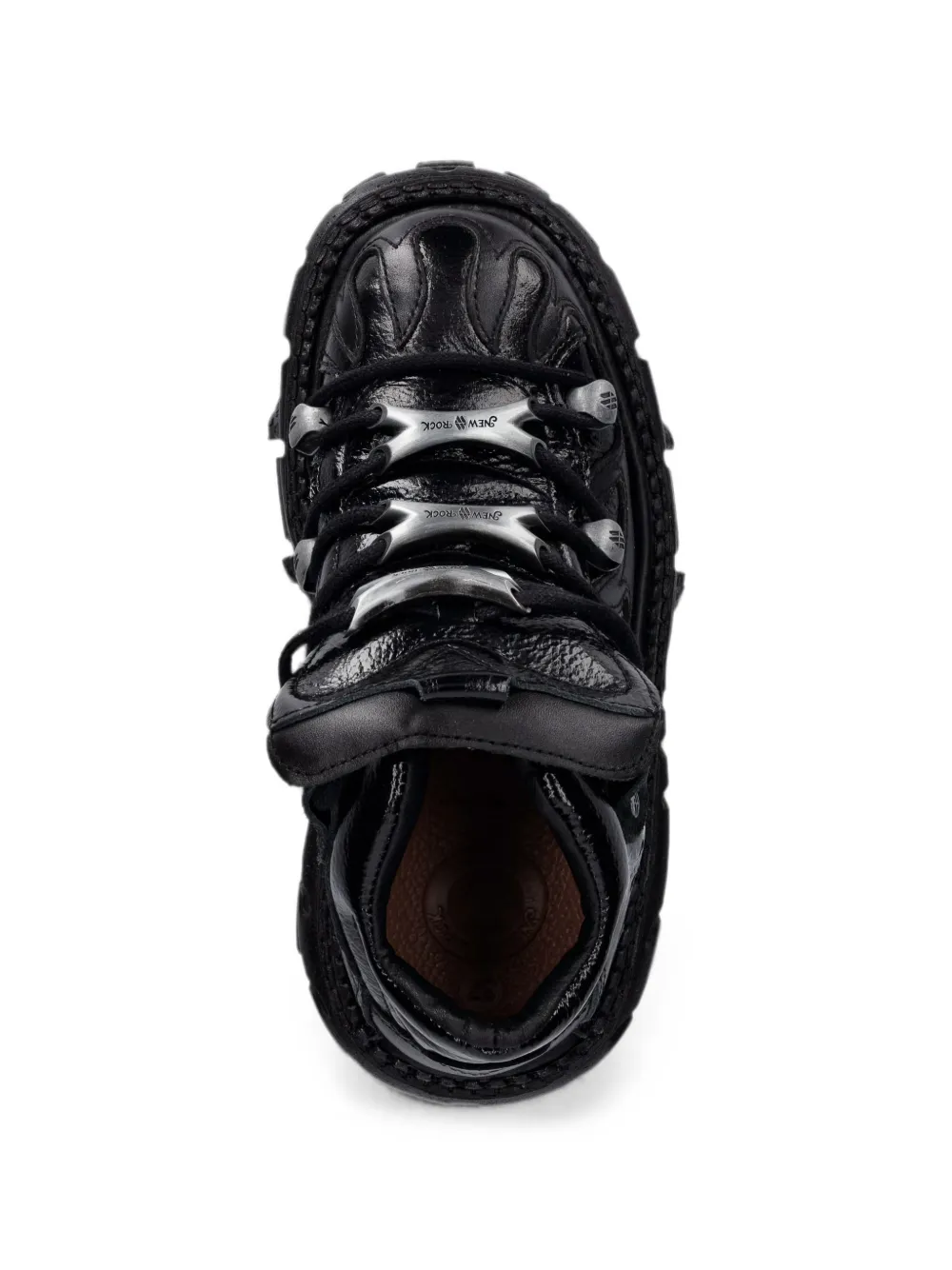 NEW ROCK Metallic sneakers met chunky zool Zwart
