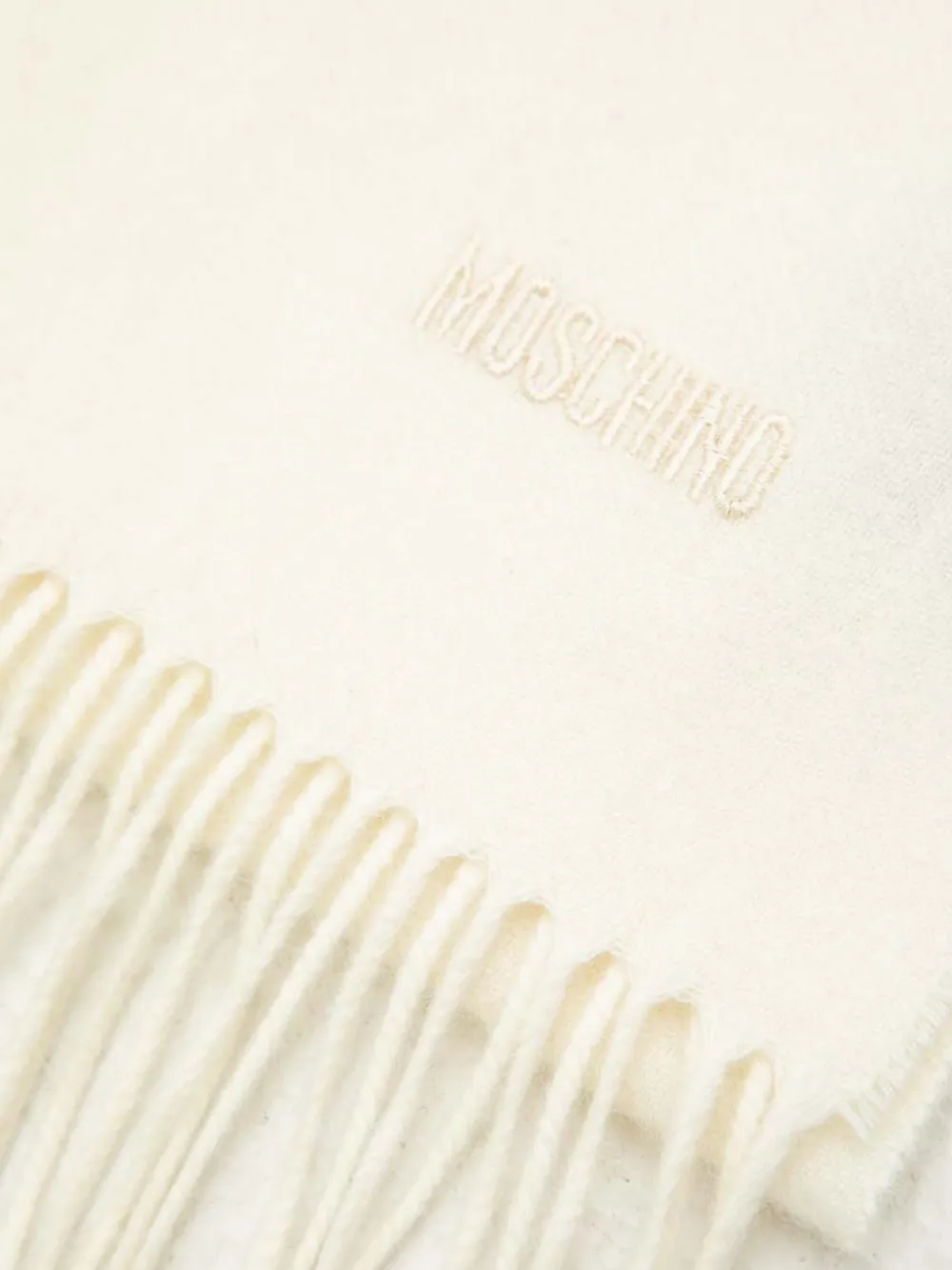 Moschino Sjaal met geborduurd logo Beige