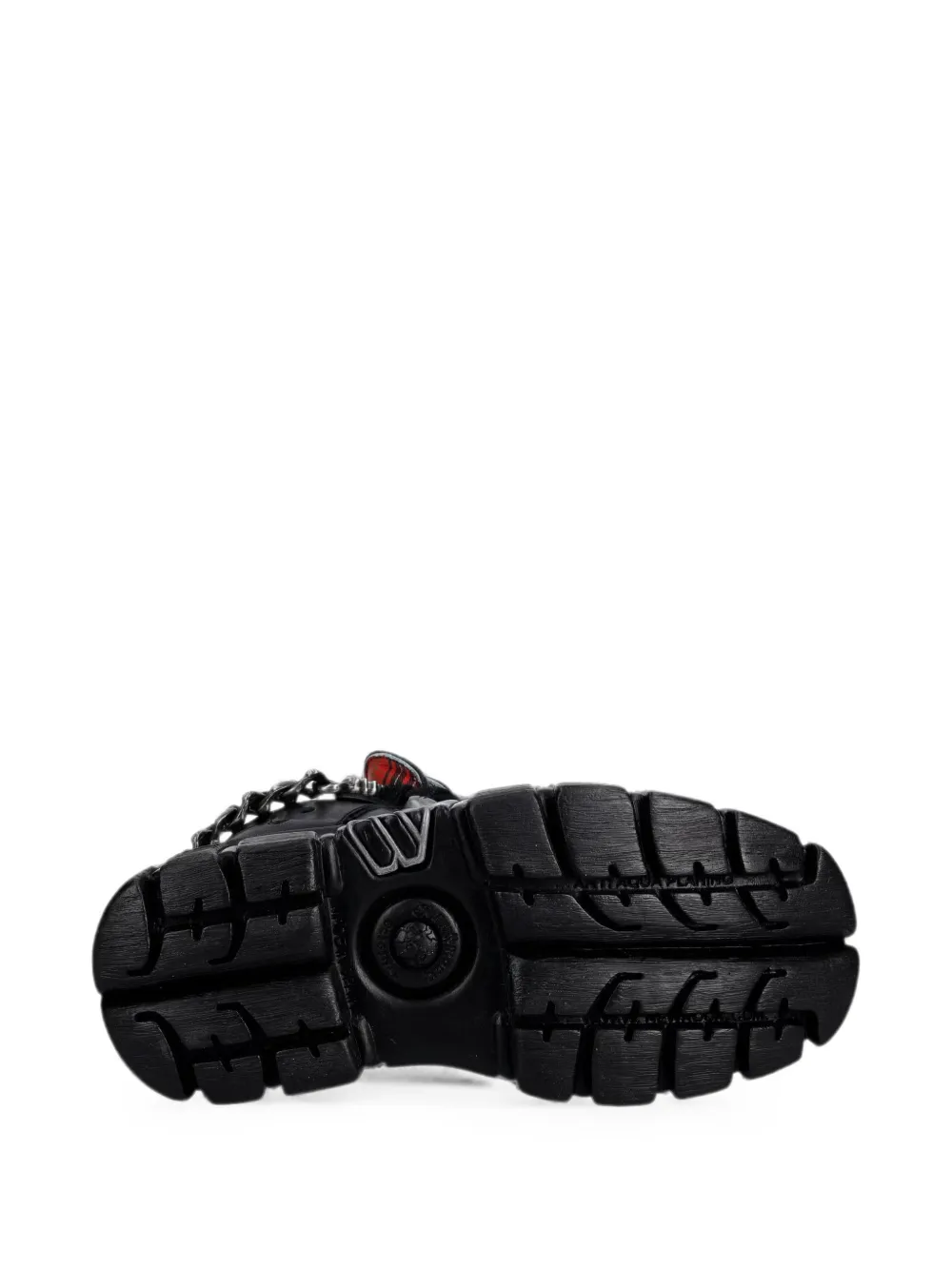 NEW ROCK Metallic platform chain-link boots Zwart