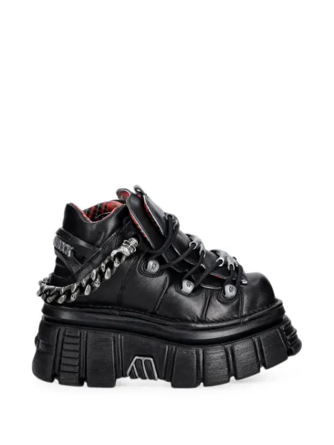 NEW ROCK Metallic platform chain-link boots