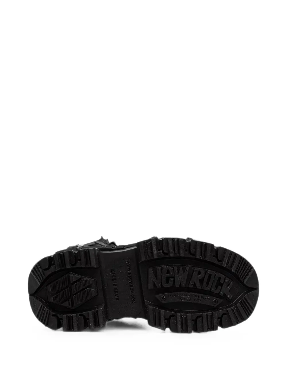 NEW ROCK Metallic buckle-fastening platform boots Zwart