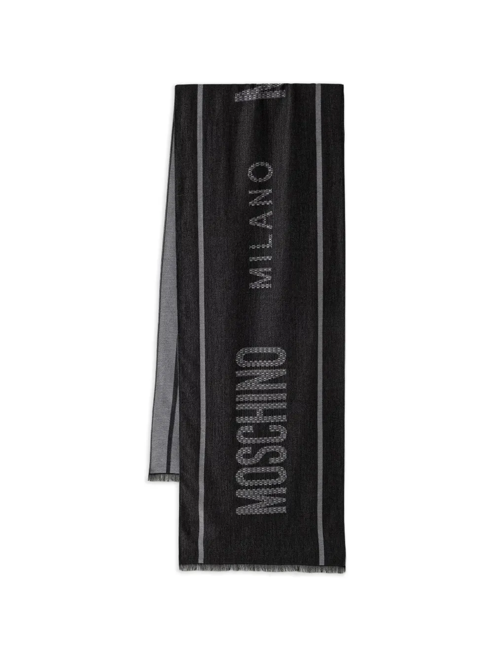 Moschino Schal mit Fransen - Schwarz