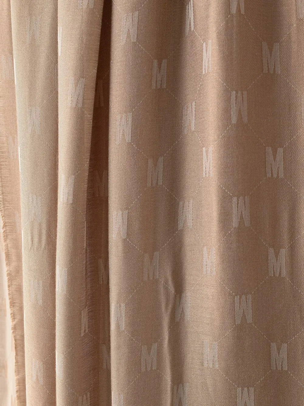 Moschino Sjaal met franje en logo-monogram Beige