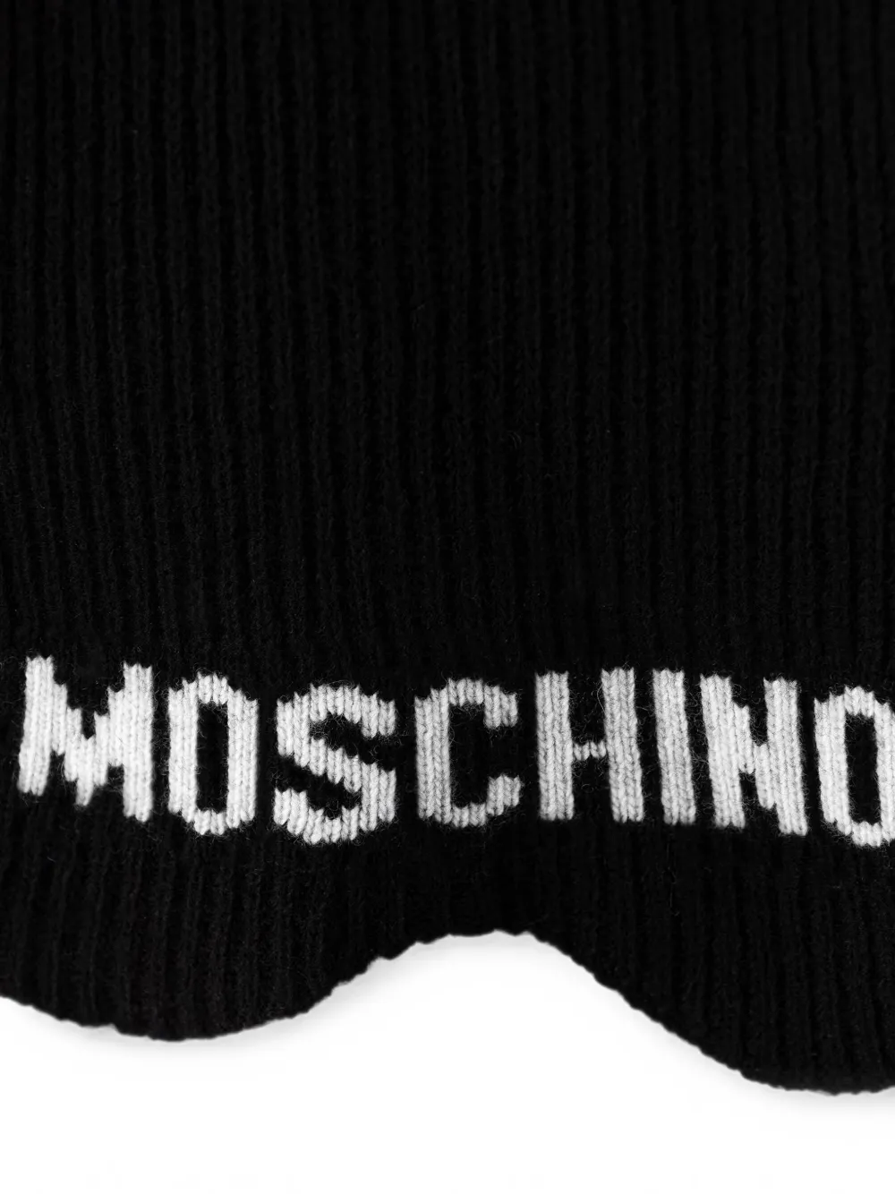 Moschino Gebreide sjaal met golvende afwerking Zwart