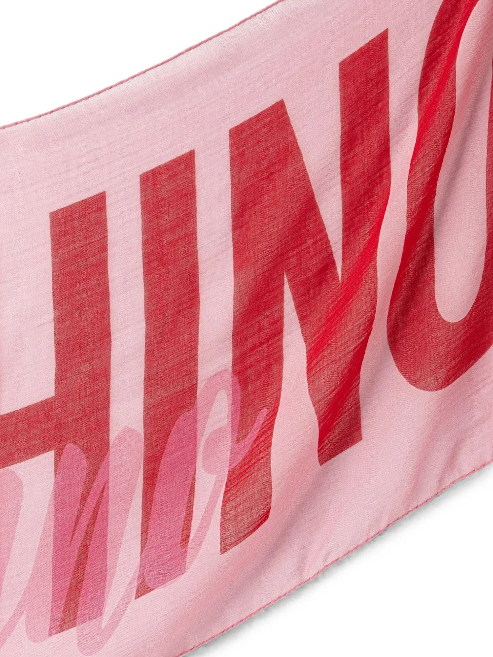 Moschino Wollen sjaal met logoprint Roze