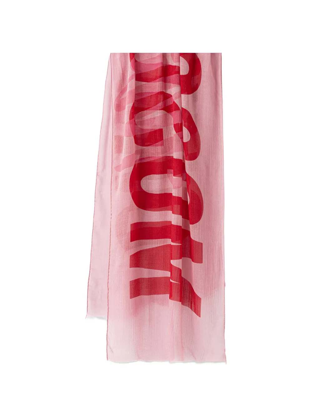 Moschino Sciarpa in lana con logo - Rosa