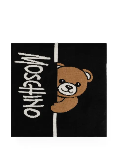 Moschino Teddy Bear intarsia-knit scarf