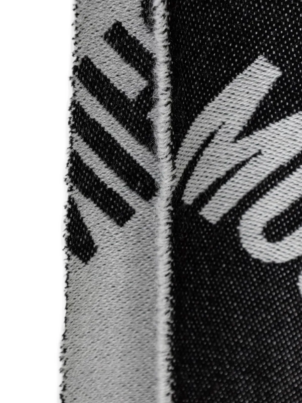 Moschino Wollen sjaal met logo-intarsia met franje Zwart