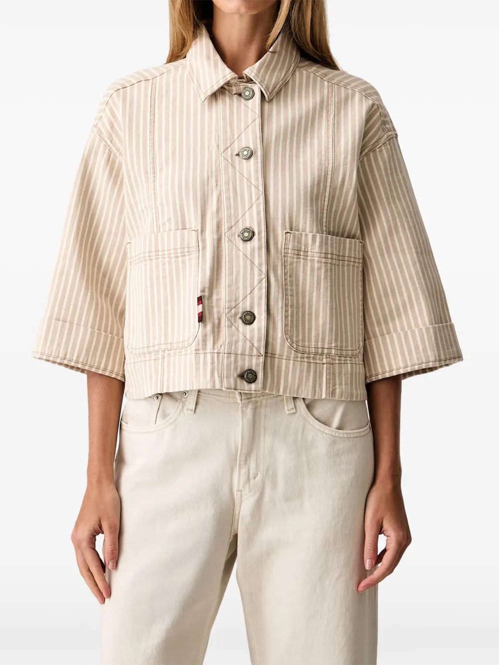 Mos Mosh Gestreifte Reine Jacke - Nude