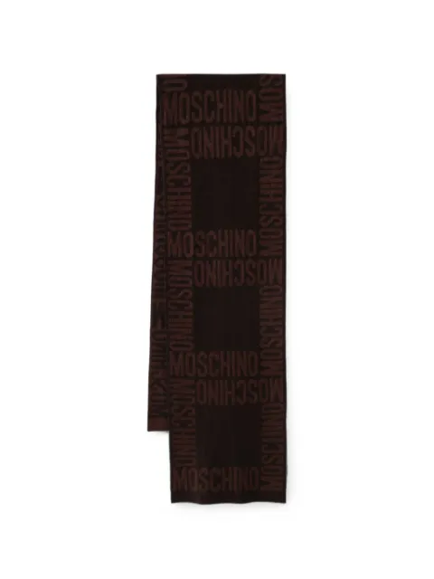 Moschino logo-intarsia wool scarf