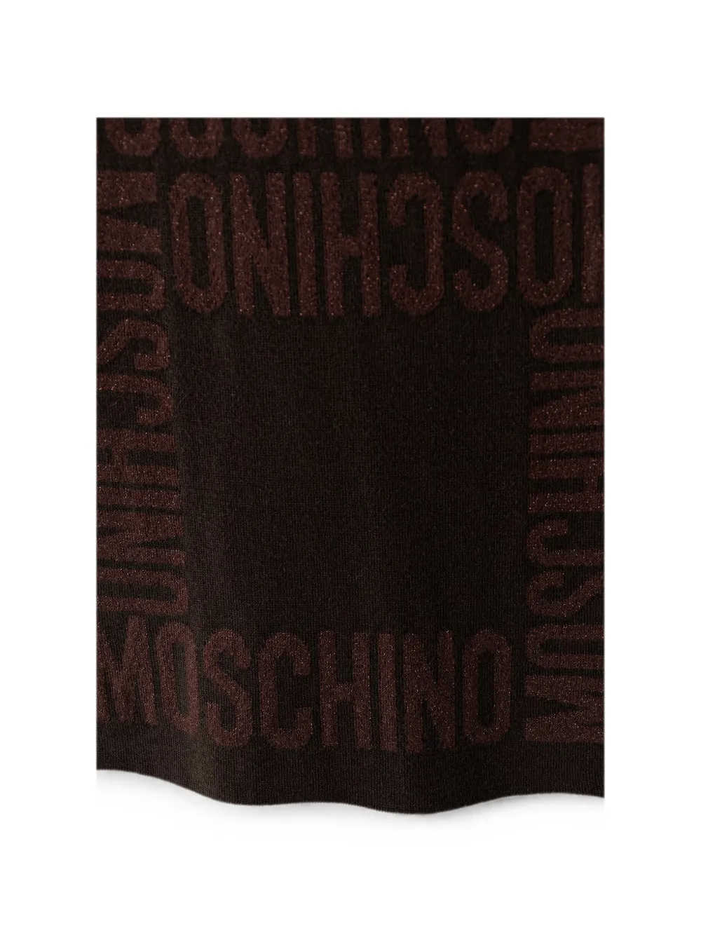 Moschino Wollen logo intarsia sjaal Bruin