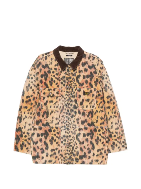 R13 leopard-print corduroy-collar jacket