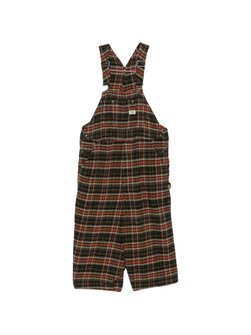 R13 plaid-print jumpsuit - Marrone