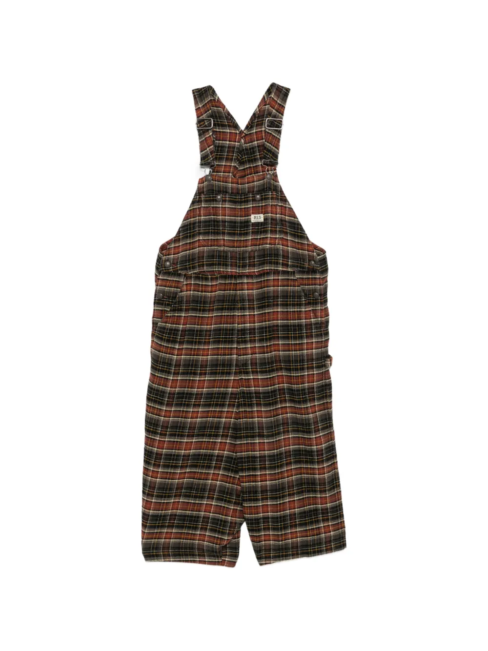 R13 plaid-print jumpsuit - Braun