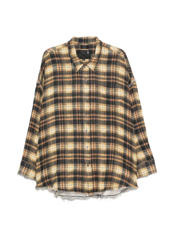 R13 Frayed-hem Shirt in Neutrals
