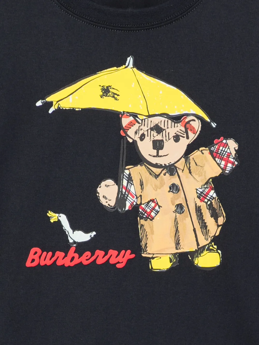 Burberry Kids Rain Bear T-shirt met lange mouwen Zwart