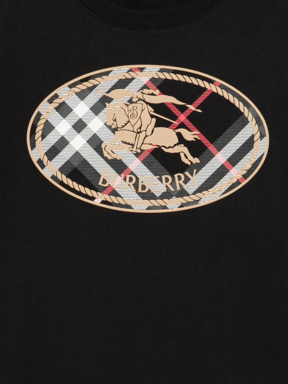 Burberry Kids Katoenen T-shirt met logoprint Zwart