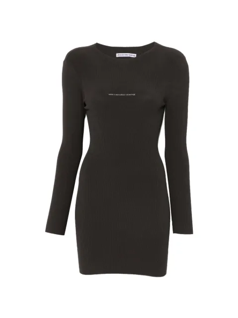 Alexander Wang vestido manga larga con logo en jacquard