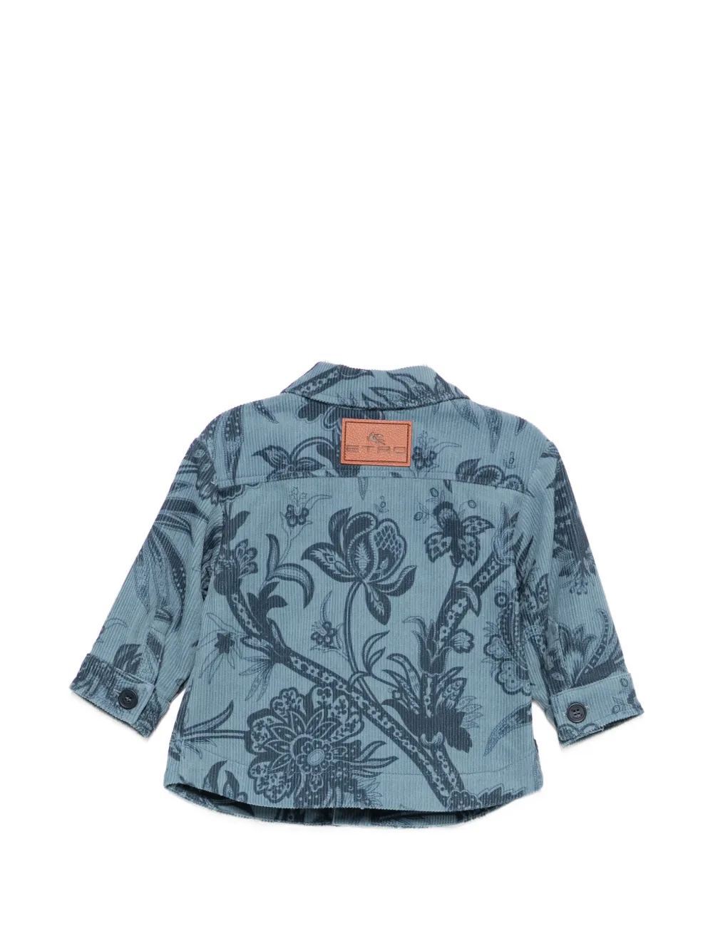 ETRO KIDS Ribfluwelen shirt Blauw