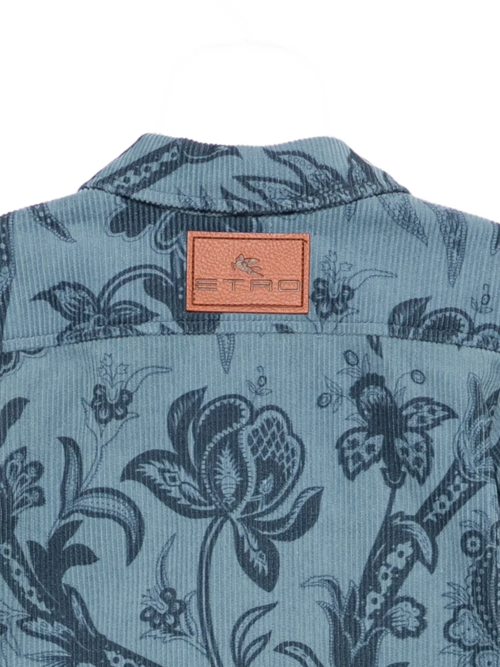 ETRO KIDS Ribfluwelen shirt Blauw