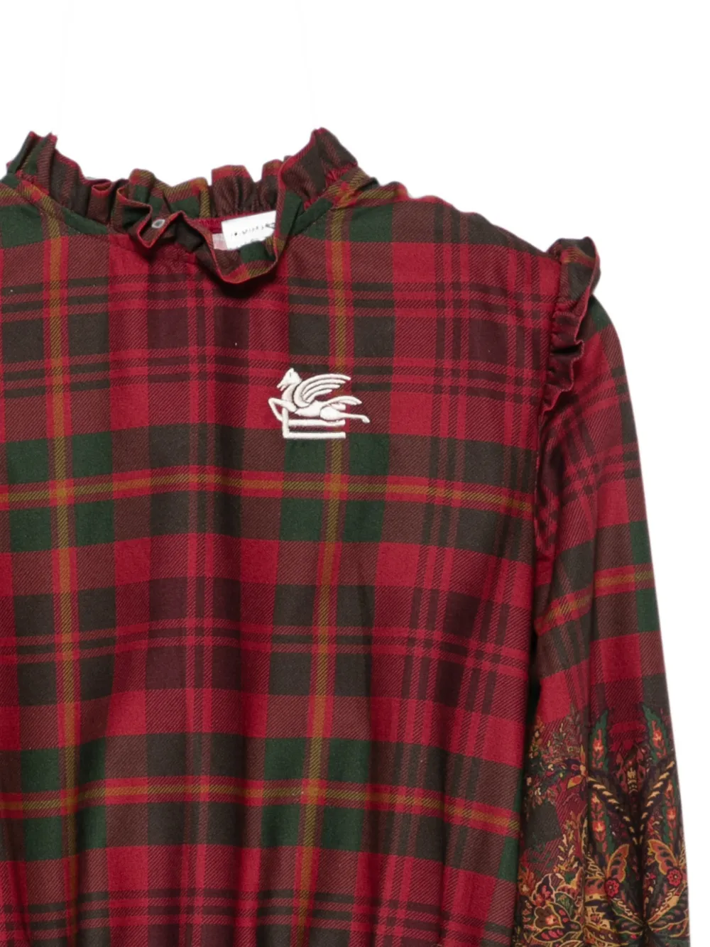 ETRO KIDS Jurk met paisley-print en Pegaso-logo Rood