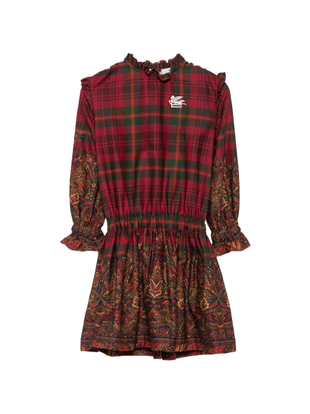 ETRO KIDS Pegaso-logo paisley-print dress - Rosso