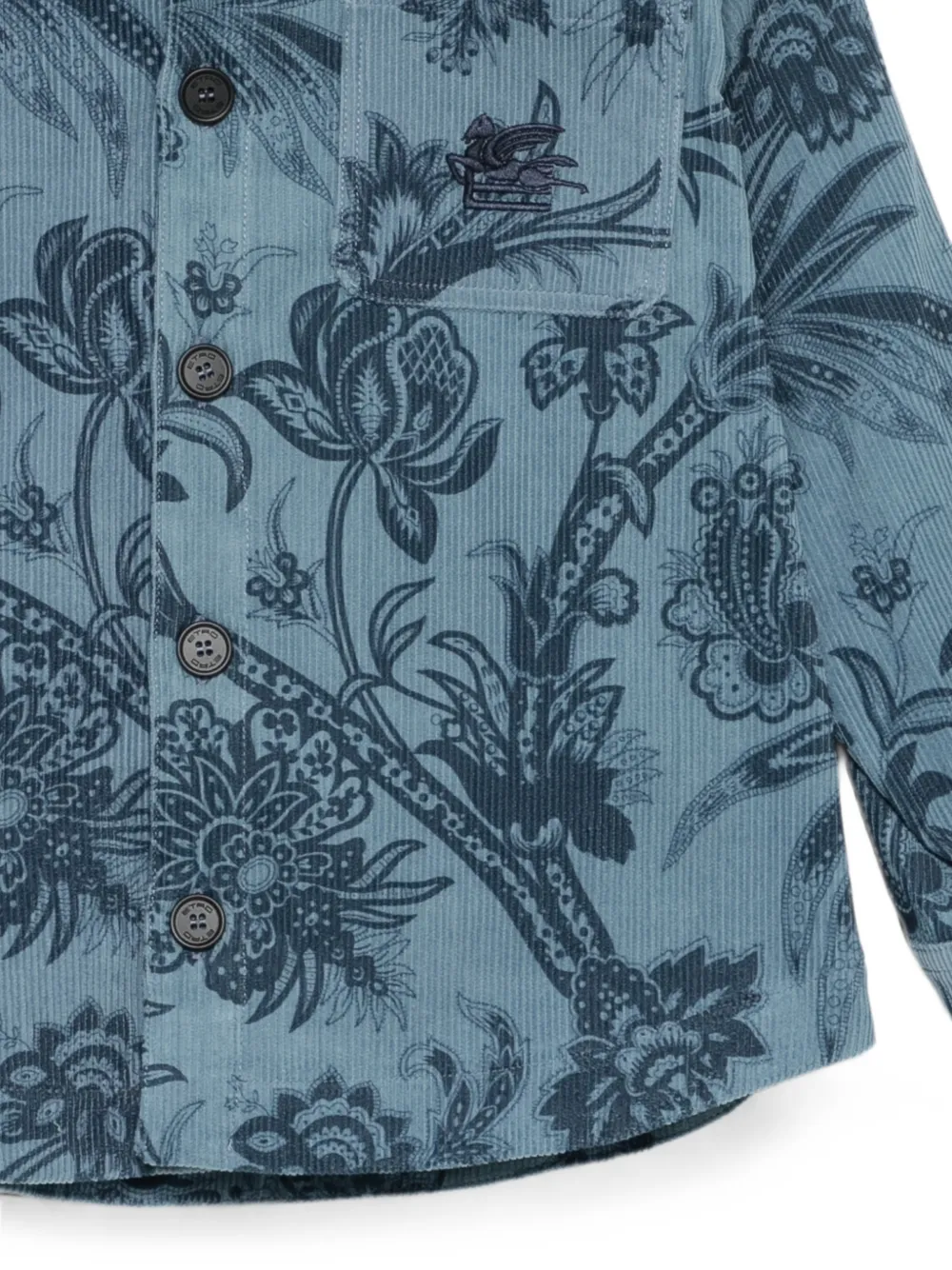 ETRO KIDS Shirt met paisley-print Blauw