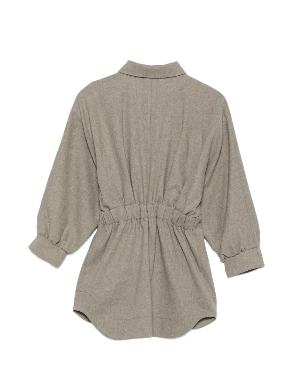 Douuod Kids Jurk met gesmockte taille en knopen Grijs