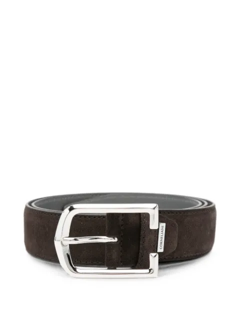 Corneliani suede logo-plaque belt