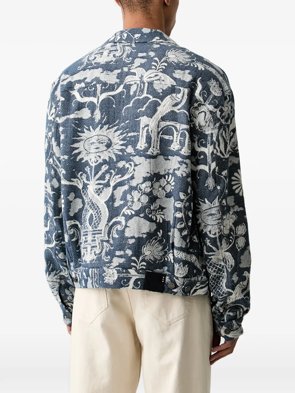 Scotch & Soda Button-up jack met jacquard Blauw