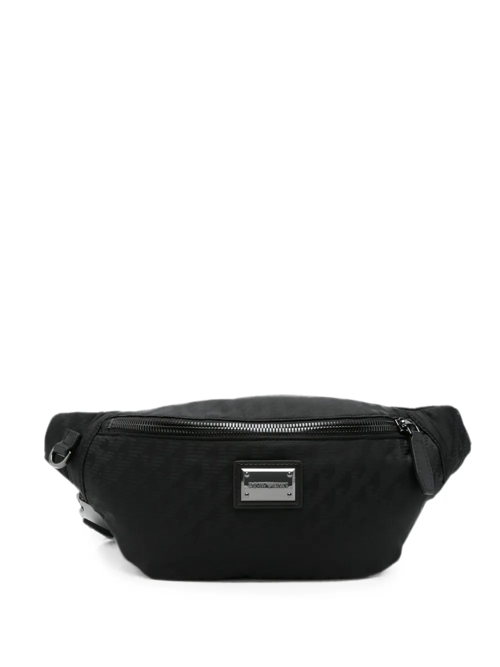 Emporio Armani monogram-pattern logo-plaque belt bag - Schwarz