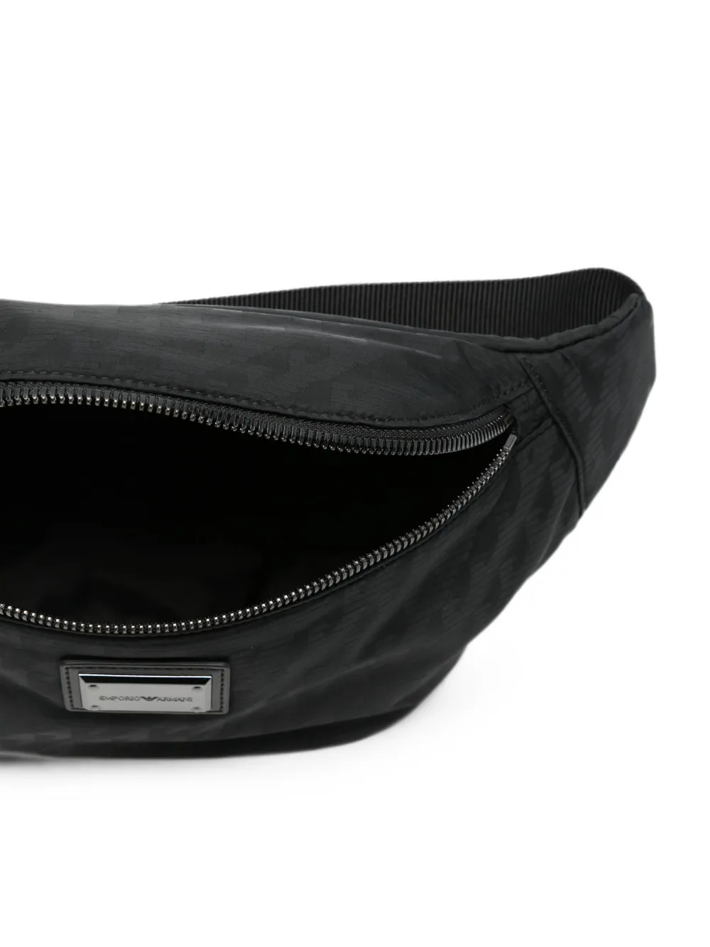 Emporio Armani Heuptas met logoplakkaat en monogram Zwart