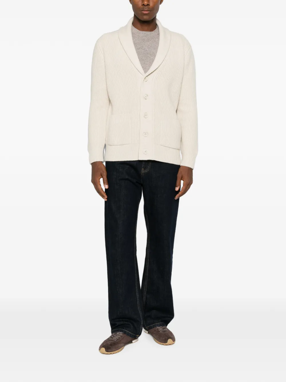 Fedeli Vest met sjaalkraag Beige