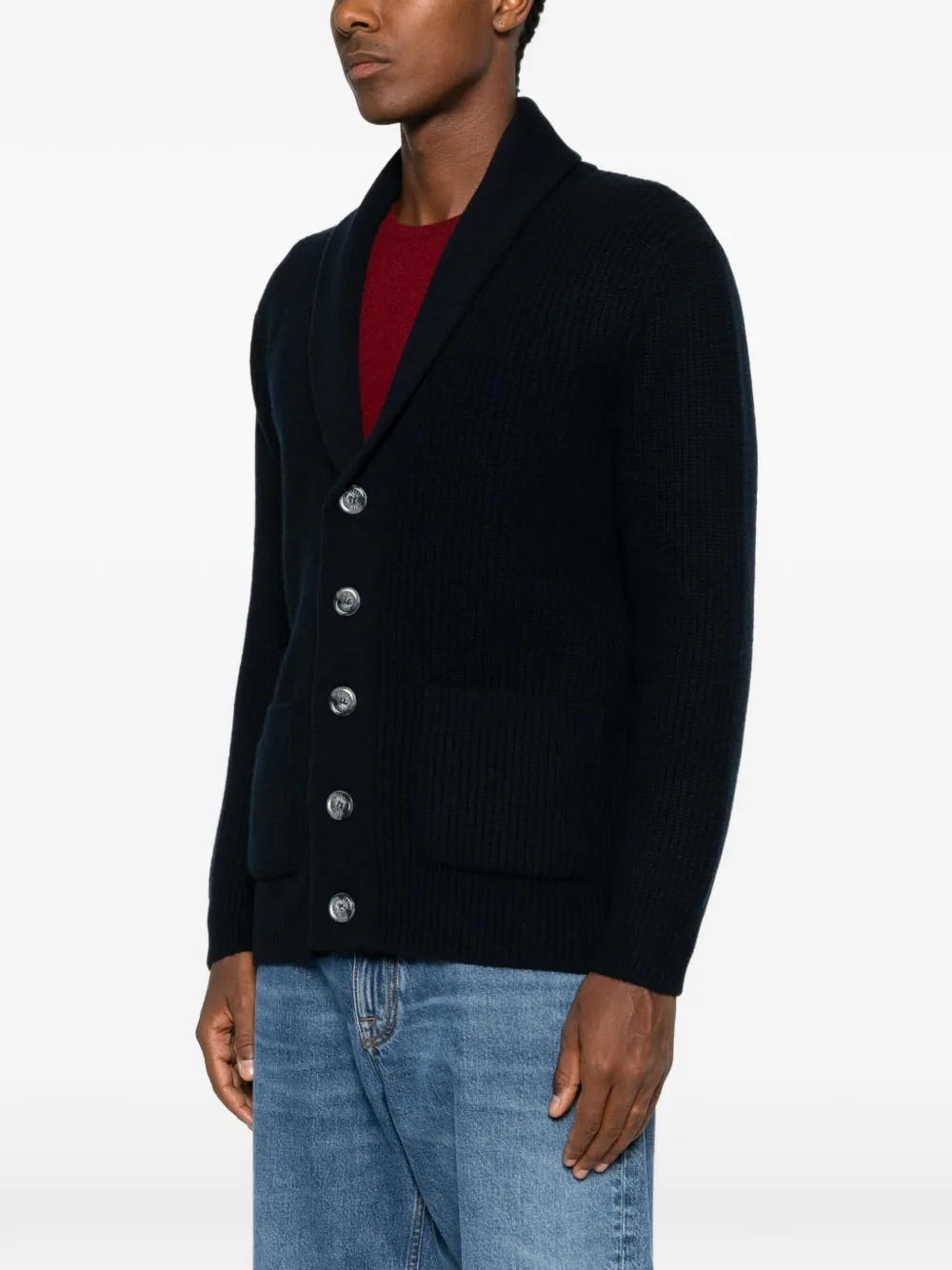 Fedeli Vest met sjaalkraag Blauw