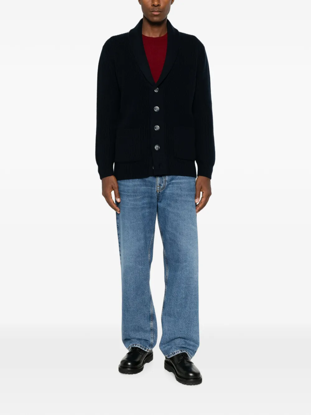 Fedeli Vest met sjaalkraag Blauw