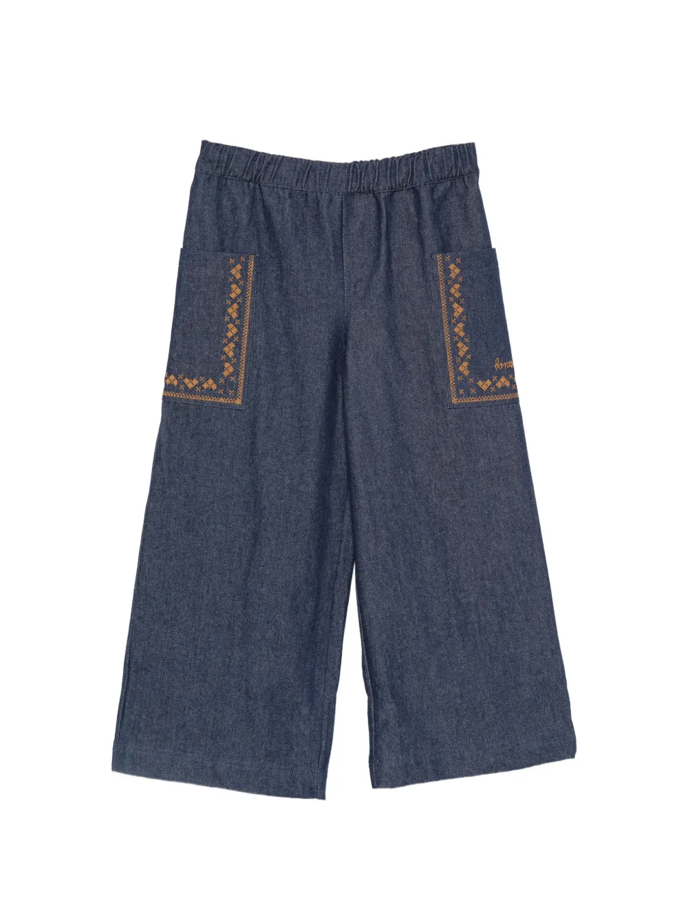Bonton embroidered wide-leg jeans - Blu