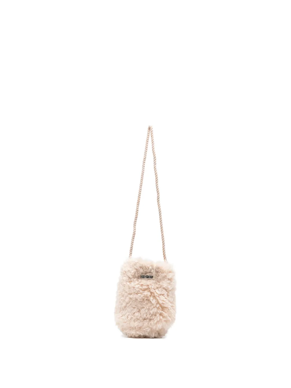 Bonton faux-shearling rope-strap shoulder bag - Toni neutri
