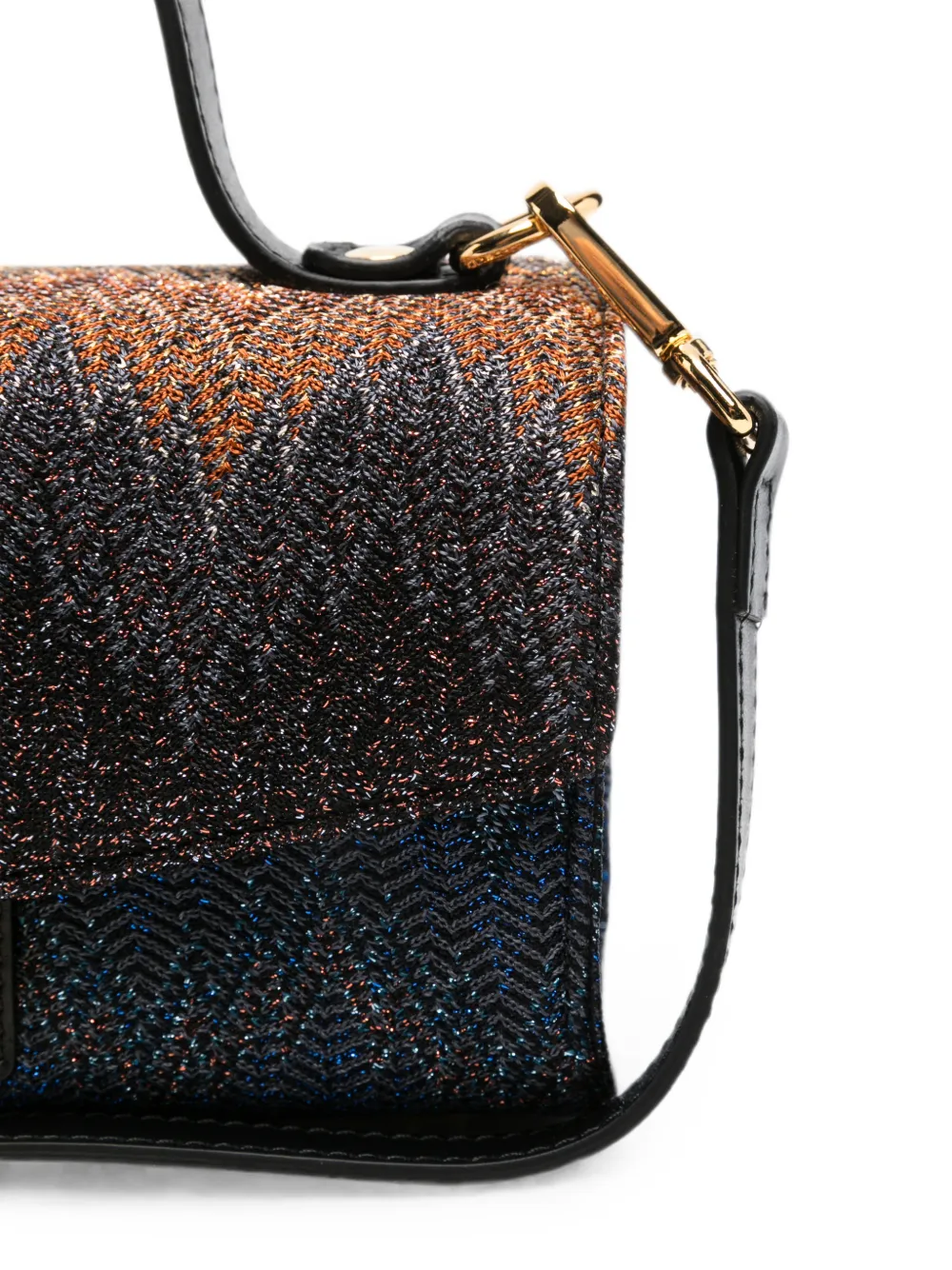 Missoni Kids Metropolis gebreide schoudertas met zigzag-patroon Blauw