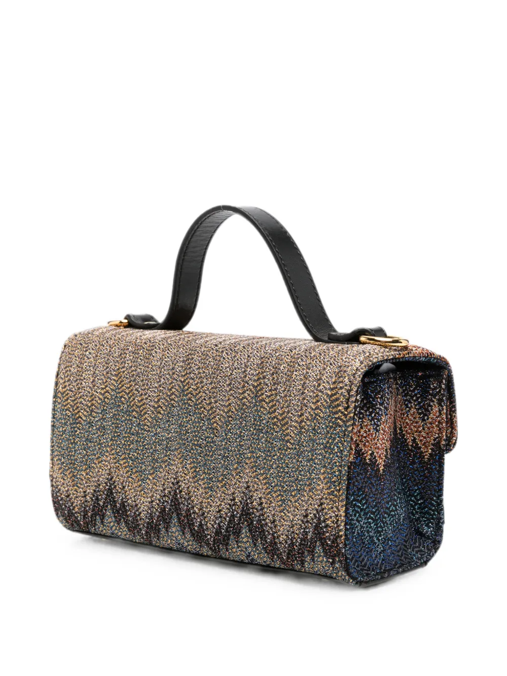 Missoni Kids Metropolis gebreide schoudertas met zigzag-patroon Blauw
