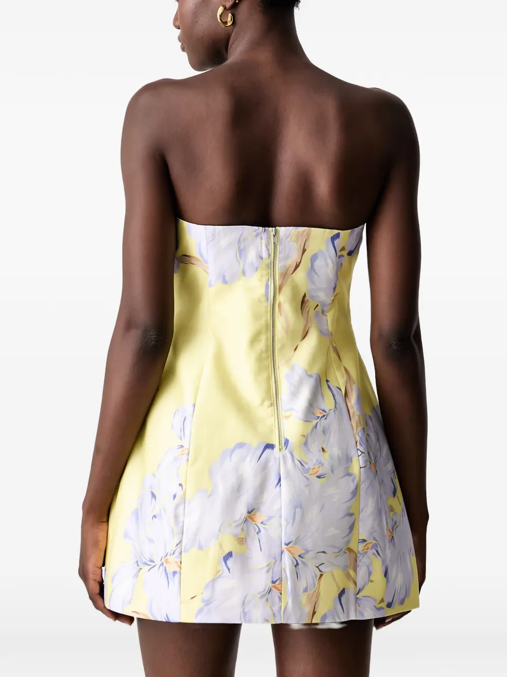 Bardot Karoline strapless mini-jurk met bloemenprint Geel