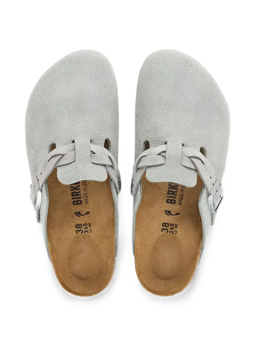 Birkenstock Boston braided suede clogs Grijs