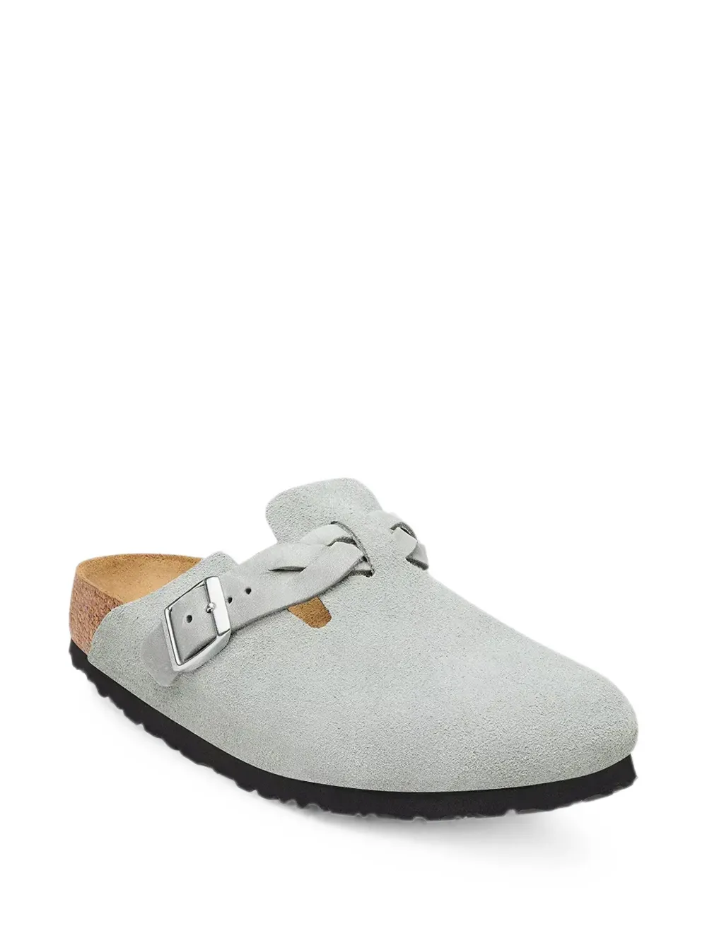 Birkenstock Boston braided suede clogs Grijs