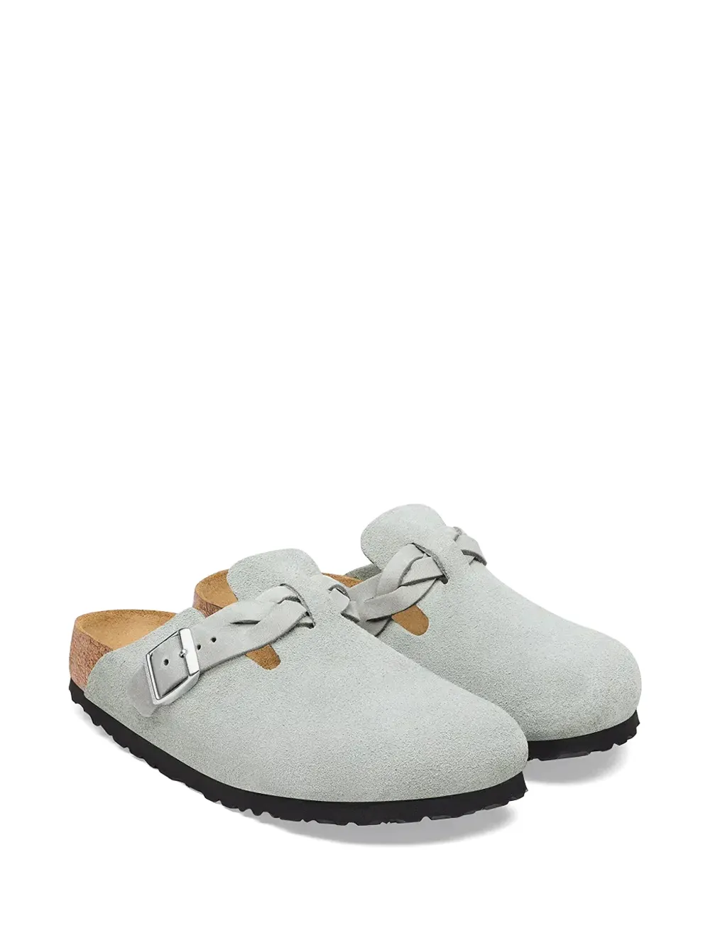 Birkenstock Boston braided suede clogs Grijs