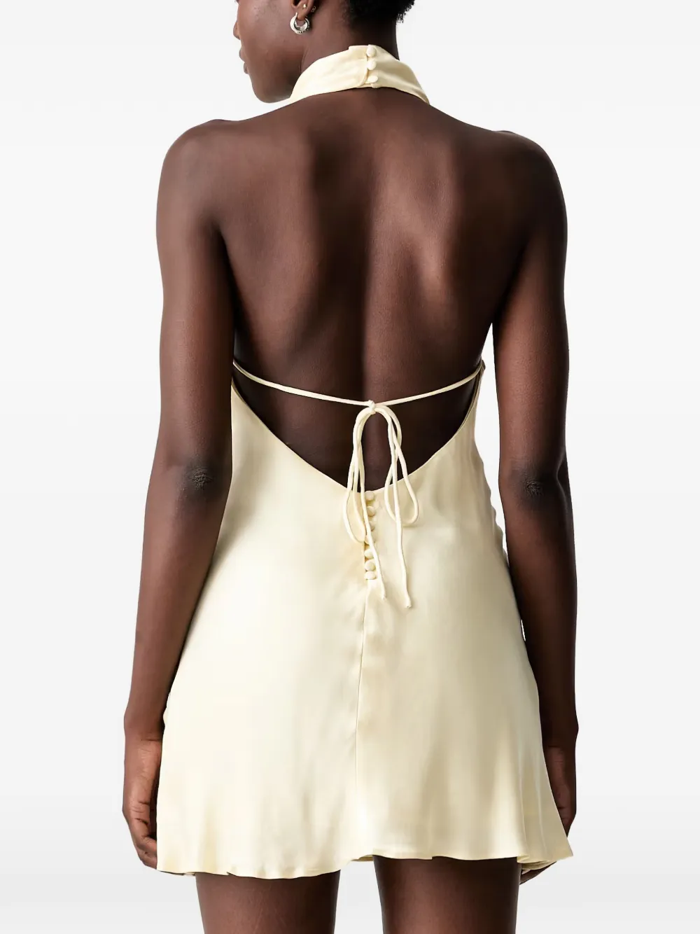 Bardot Kristina mini-jurk met halternek en open rug Beige