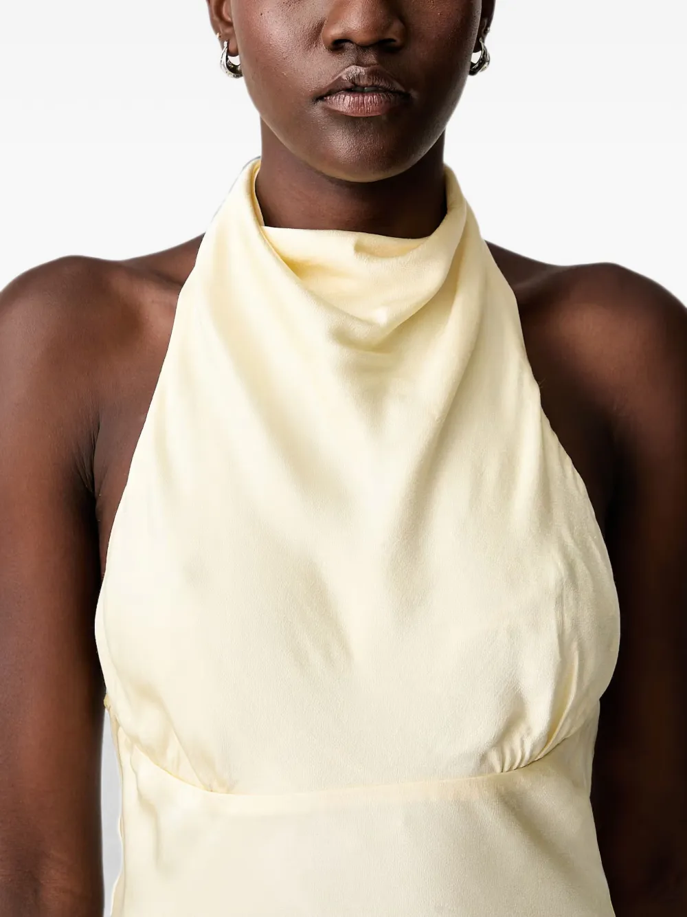 Bardot Kristina mini-jurk met halternek en open rug Beige