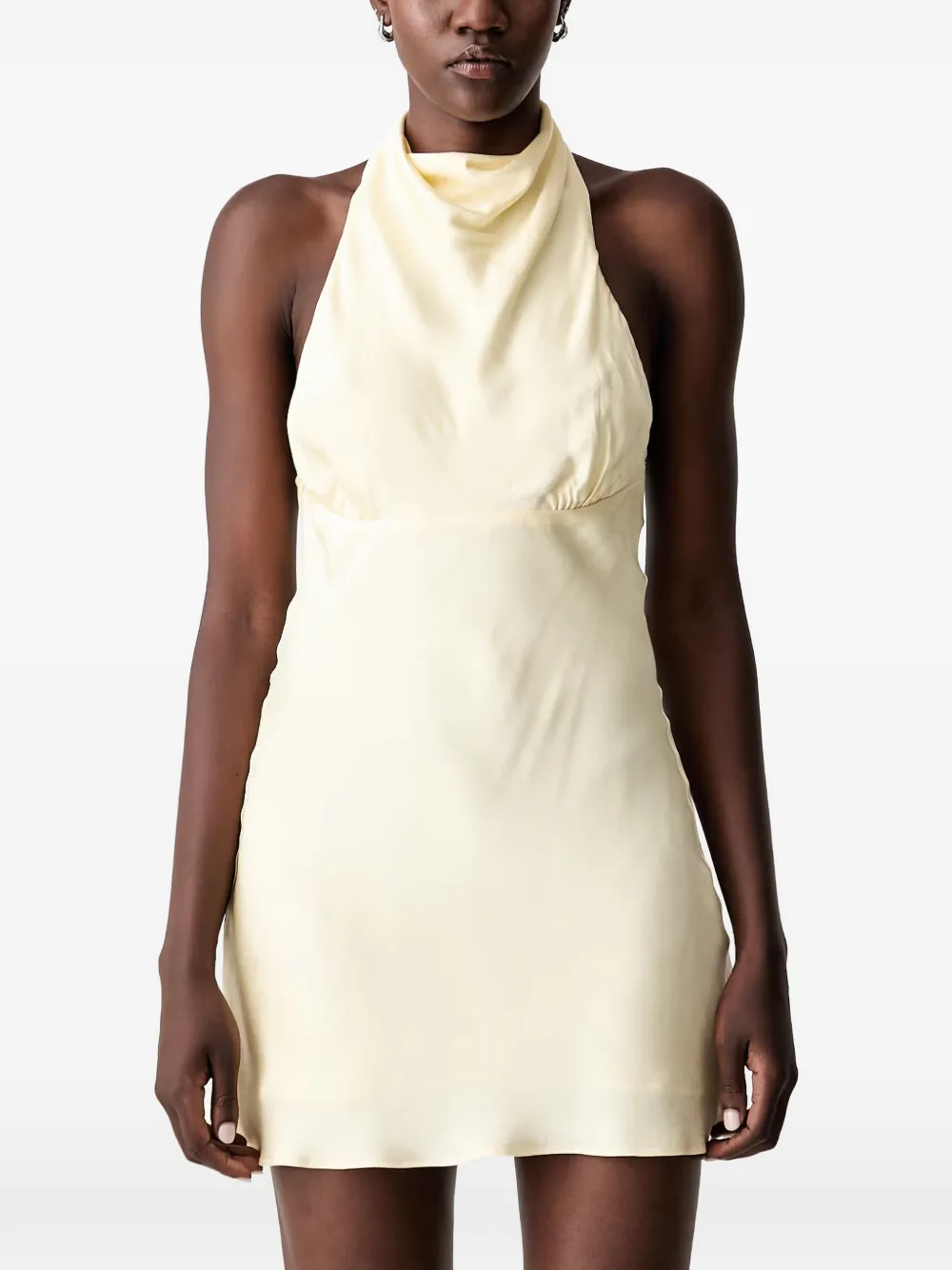 Bardot Kristina mini-jurk met halternek en open rug Beige